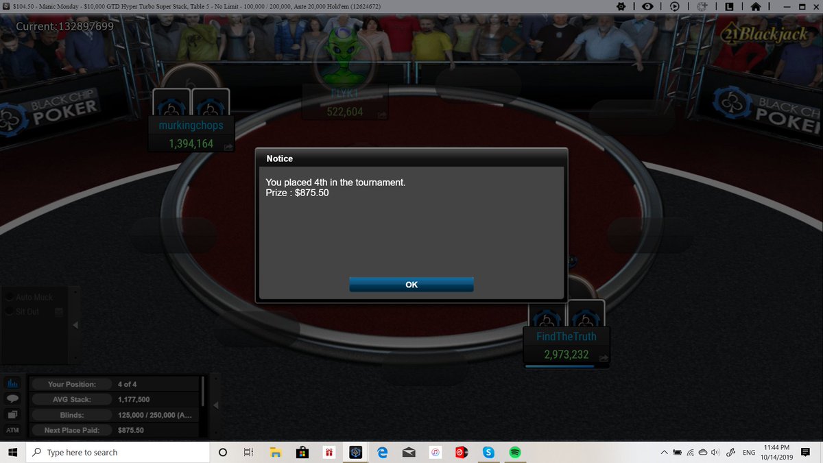 jeanine_royce's tweet image. Made my first final table since I starting streaming!!! #finally #feelsgood #pokerisfun #mondaymonies