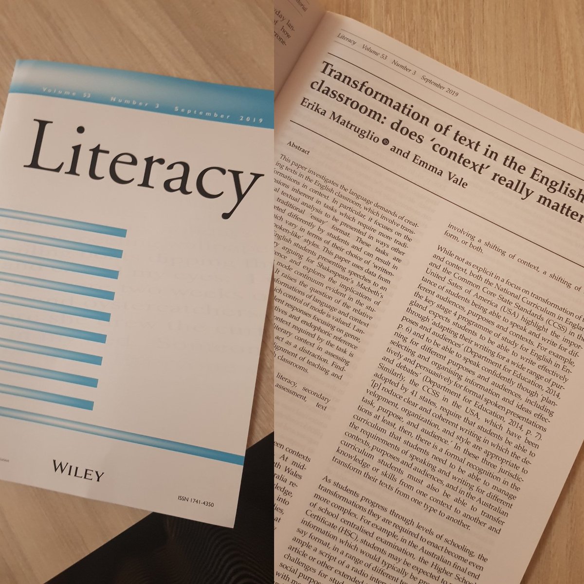 When you come in to work and the physical copy of your article is waiting for you. I think this is the first time a journal has ever sent me a copy of the whole issue! #academiclife #literacy #writinginstruction #publishorperish
