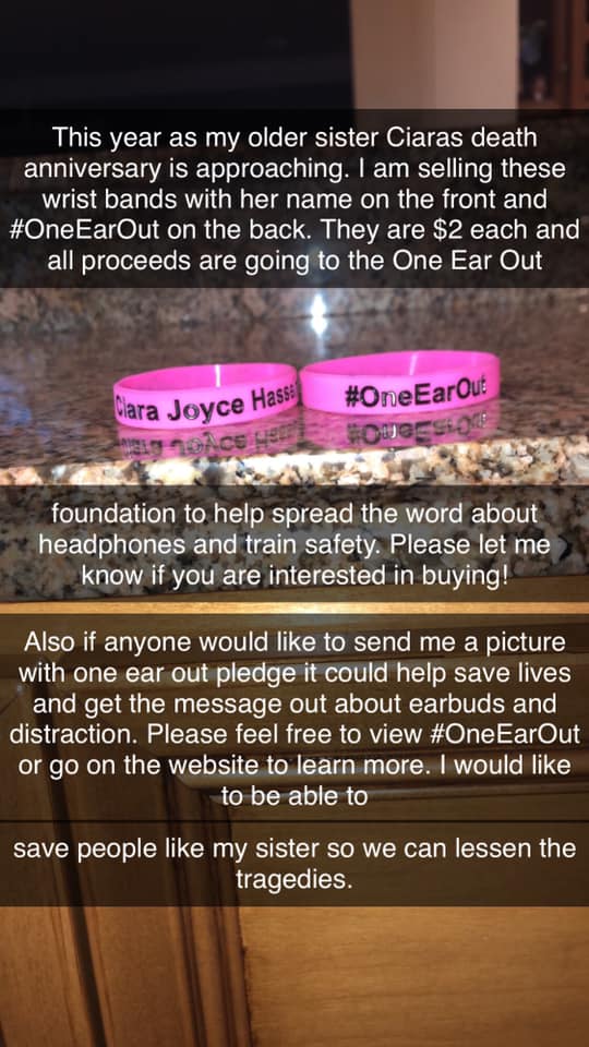 OneEarOut's tweet image. Ciara Hasselman became a OneEarOut Angel 3 years ago on October 15th, 2016.😥 Her sister Aine created these bracelets to share her love for Ciara and to raise awareness about #OneEarOut.❤️ #TuneInToLife