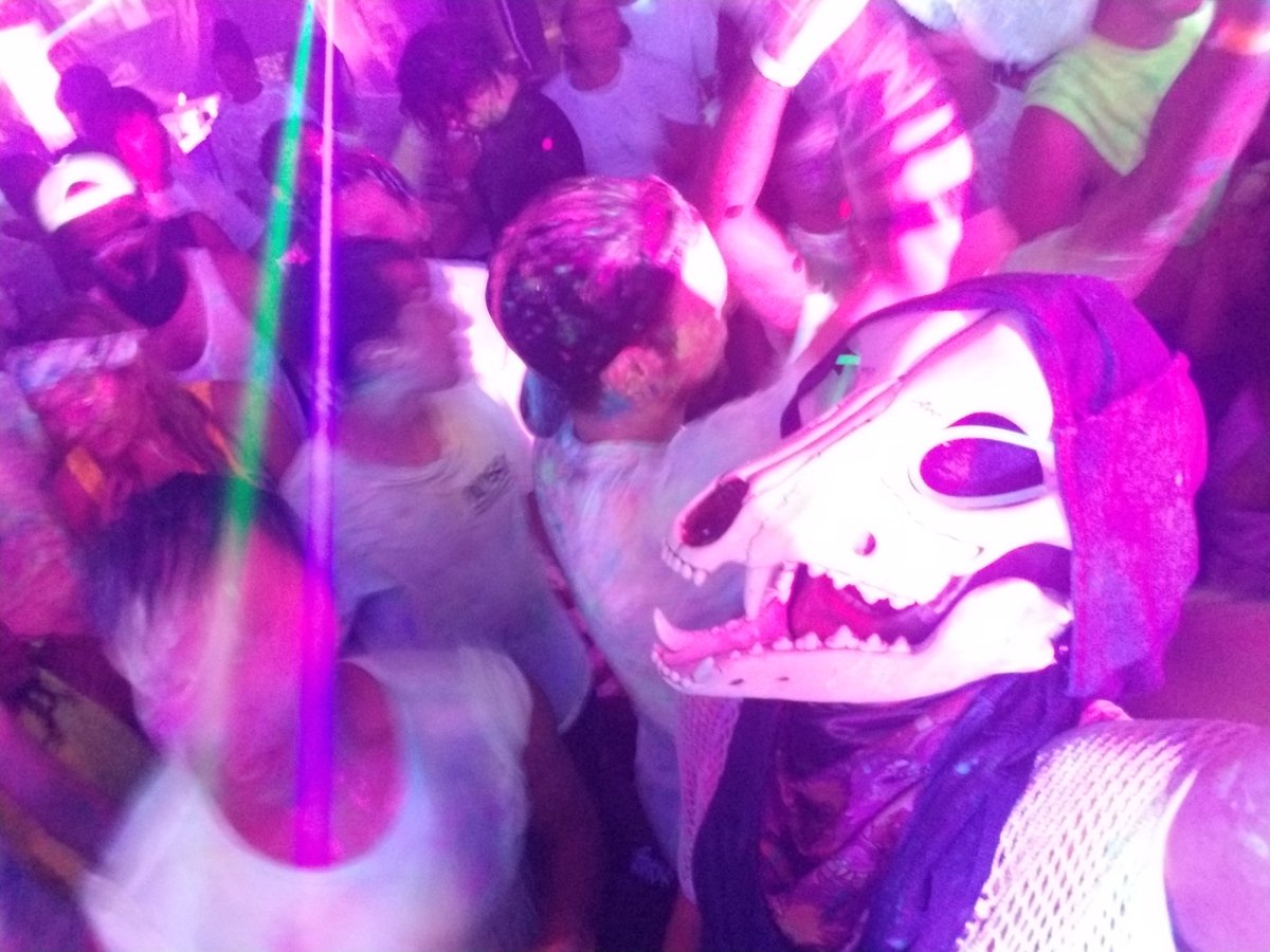 LuciHound's tweet photo. Had an awesome time @GlowRage w/ @SkreeBorg alot of people loved my skull dog head, esepcially with glowing paint leaking from the mouth!! Heckin good time!! The music was pretty rad and the staff where chill. #furry #glowrage https://t.co/I0mOx7jLJq