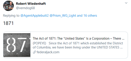 The significance of Sw!tzerlands PO and far back it goes. Oct 22, 1871 Hawaii files bankruptcy. Coincidence that the Act of 1871 Incorporating the United States. Did you know the PO control all branches of Govt and the Post Master controls the Treasury.