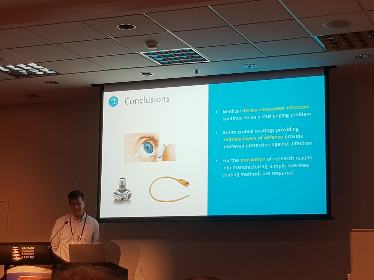 Dr. Helmut Thissen providing insights into approaches for minimising biofouling and the capabilities available @CSIRO to accelerate research translation. @ApTermis @ASBTE1