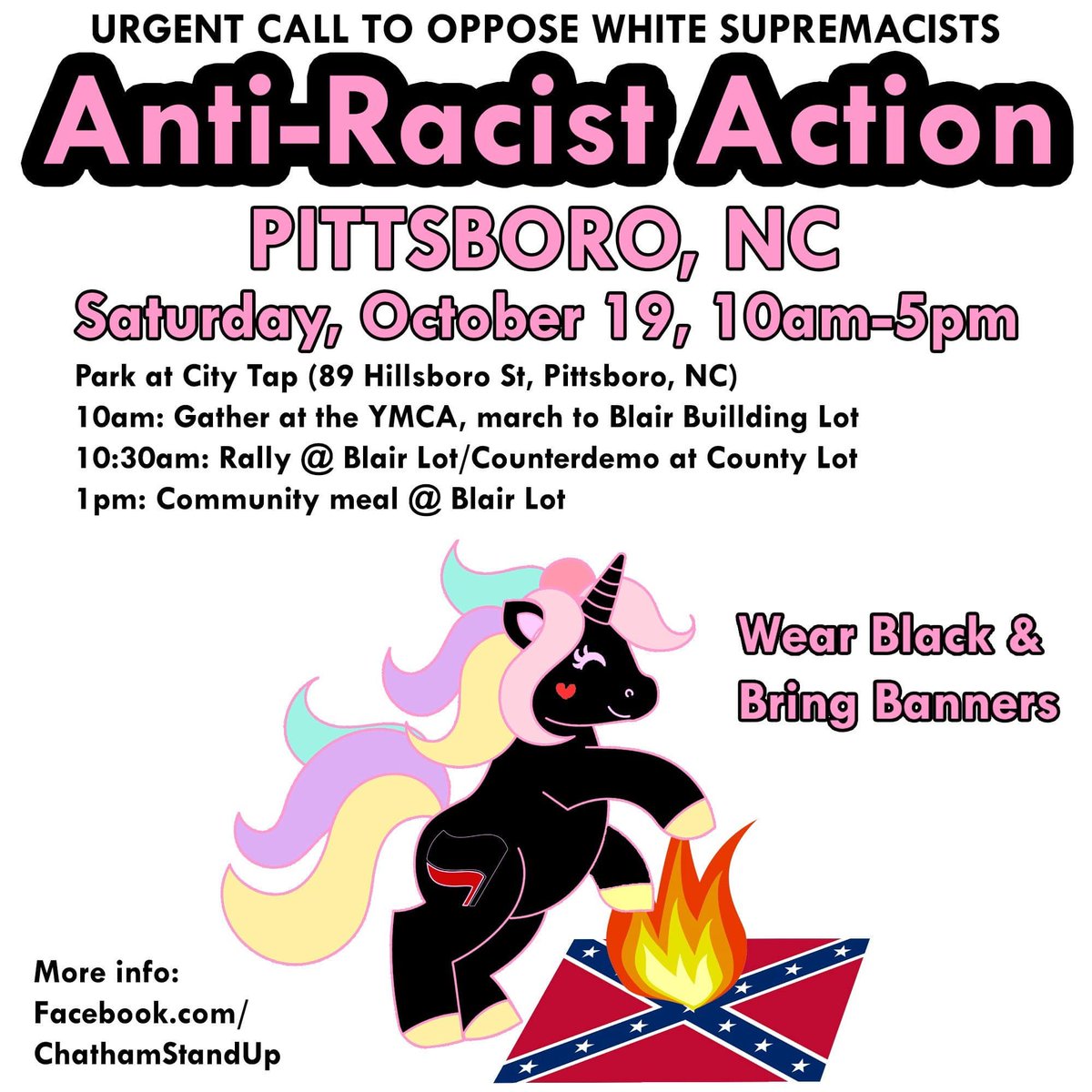 This Saturday. #Pittsboro #NC #antiracistaction