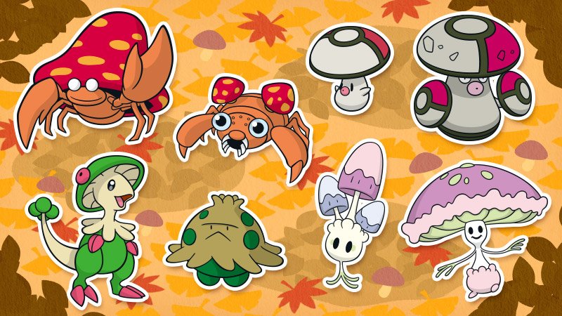 Pokejungle Gen Ix October 15 Is Mushroom Day At Least In Japan Let S Take A Moment To Appreciate These Fabulous Fungi Pokemon Twitter