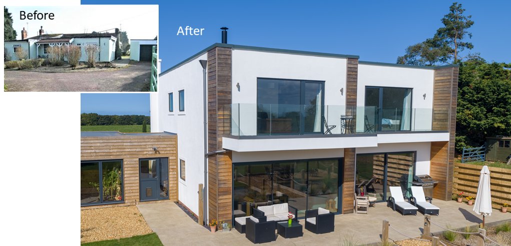 A LIFE CHANGING EXPERIENCE We built this award winning, modern energy-efficient family home on a former site of an old bungalow. #BuildingABetterNorfolk Norfolk Builders & Property Developers Email: info@grocottandmurfit.co.uk Tel: 01328 851420 Website: grocottandmurfit.co.uk