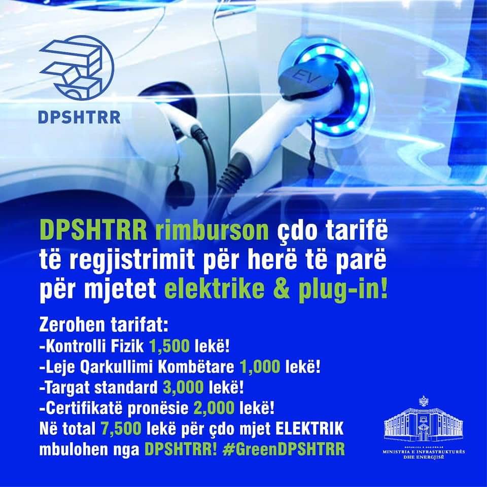 Ministria e Infrastrukturës dhe Energjisë (@energjiagoval) on Twitter photo 📌 TARIFË 0 për të gjitha mjetet GREEN🍃 që regjistrohen për herë të parë👏
Një lajm tjetër i mirë e i gjelbër ndër shumë nisma të tjera që DPSHTRR po përgatit për miratim në Këshillin Drejtues dhe MIE⚡
Punë të mira e të shëndetshme🙂 🤝🤝
#MIE⚡ <a href="/dpshtrr/">DPSHTRR 🇦🇱 Motor Vehicle Services</a> 📌 TARIFË 0 për të gjitha mjetet GREEN🍃 që regjistrohen për herë të parë👏
Një lajm tjetër i mirë e i gjelbër ndër shumë nisma të tjera që DPSHTRR po përgatit për miratim në Këshillin Drejtues dhe MIE⚡
Punë të mira e të shëndetshme🙂 🤝🤝
#MIE⚡ <a href="/dpshtrr/">DPSHTRR 🇦🇱 Motor Vehicle Services</a>
