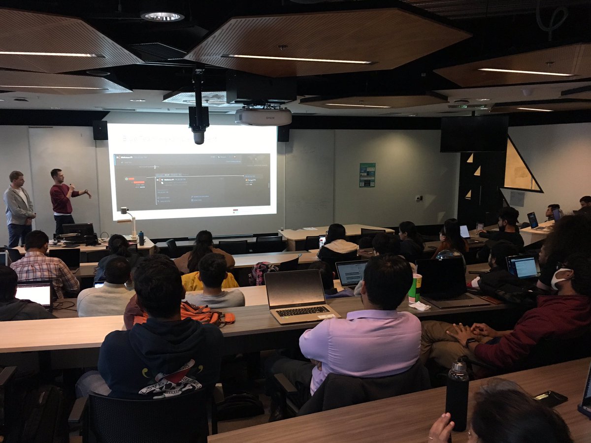 A big turn out for our <a href="/RMIT/">RMIT University</a> guest lecture in the cyber security masters programme. Major thank you to <a href="/SimsZac/">Zac Sims</a> and Nathan Reeves from <a href="/seekjobs/">SEEK</a> who gave us a detailed tour of their blue, red and purple team approaches to security at SEEK. Fantastic insights &amp; knowledge sharing!