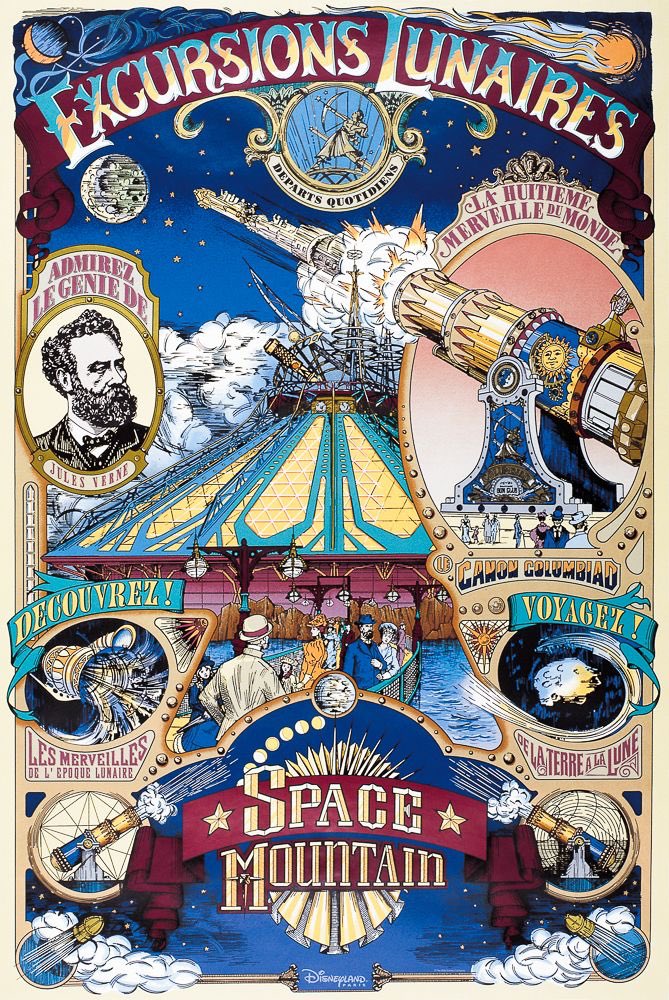 1995 : on reste sur l’œuvre de Jules Verne avec une adaptation du roman « De la Terre à la Lune » en mode coaster ! Pour le Space Mountain français, les imagineers se lâchent et proposent une version totalement différente des autres versions existantes.