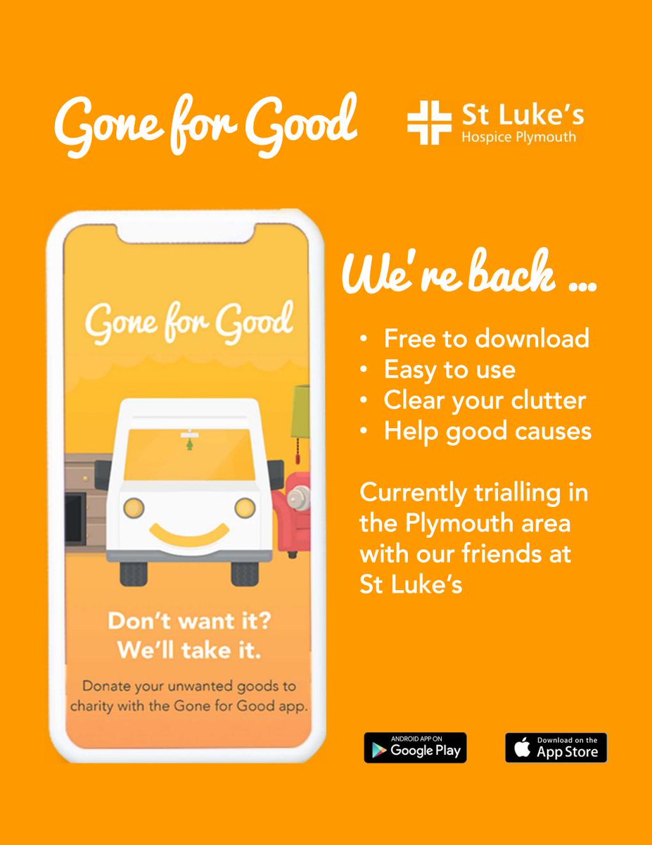 We are delighted to announce that the “Gone for Good” app is back and available to download from the Apple App and Google Play stores. We are currently trialling the app in the Plymouth area and will launch nationally very soon.