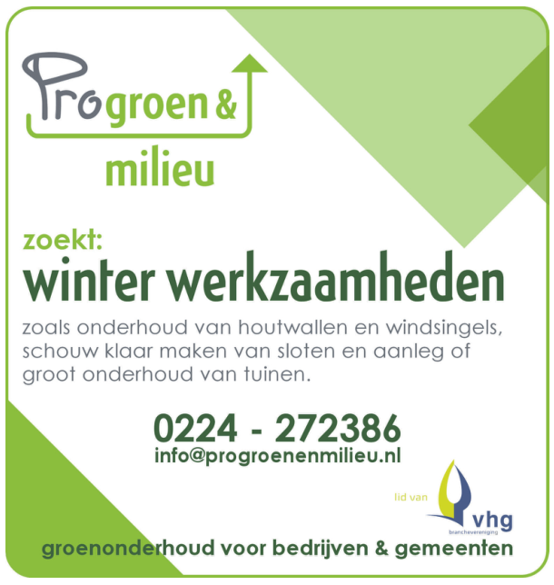 probedrijven's tweet photo. Vandaag in het Noordhollands Dagblad regio Noordkop 
#Progroenenmilieu #winterwerk #groenonderhoud #groenvoorziening https://t.co/oBmAk5gudr