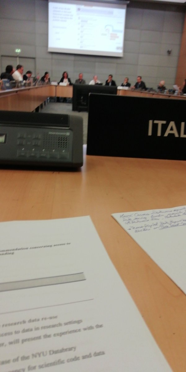 At #OECD attending CSTP workshop on the revision of Recommendation concerning #access to #researchdata