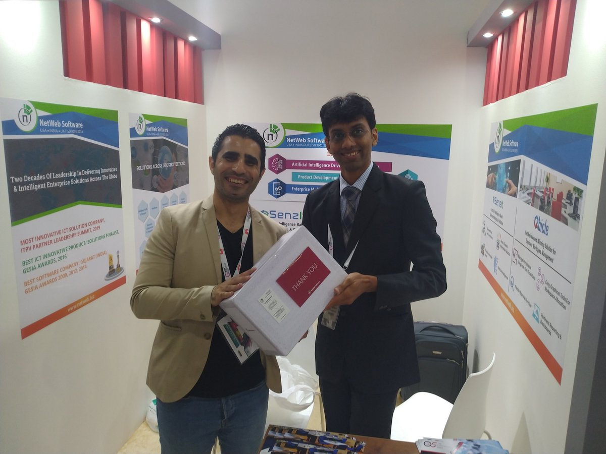 netwebsoftware's tweet photo. Congratulations Mr. Jameel Khan for winning our Sentiment Analysis Survey at @GITEXTechWeek &amp; winning a Bose Music Wireless Speaker. We thank all participants for sharing their insights &amp; participating in our survey. 
#GITEXDubai2019 #GITEX2019 #NetWebExhibits #TechnologyWeek https://t.co/137dZBboZX