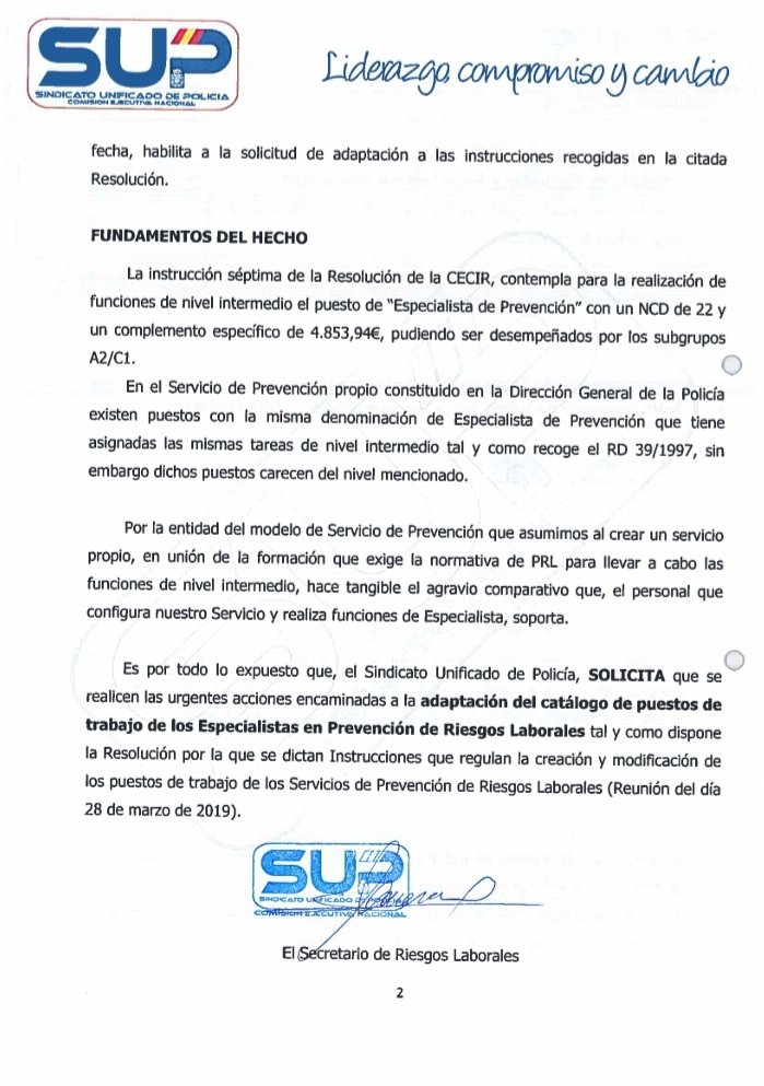 Sup_Policia's tweet photo. 🛡@Sup_Policia exige que se cumpla la resolución que dictan Instrucciones que regula la creación y adaptación de los puestos de trabajo de los Servicios de Prevención de Riesgos Laborales.
👊@info_dgp cumpla lo establecido
#40AñosConquistandoDerechos https://t.co/QU7T2vNBsc