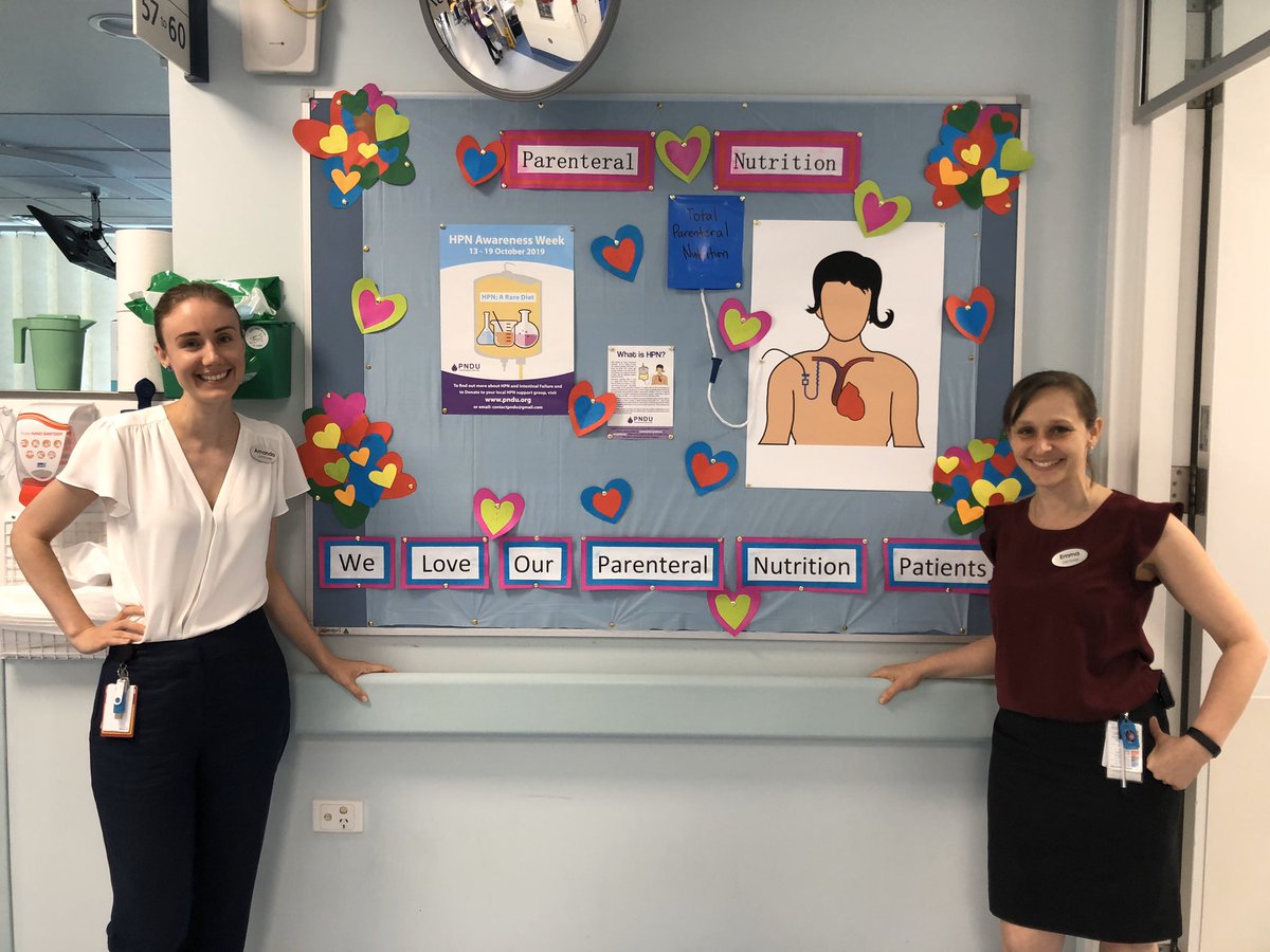 EmOsland's tweet photo. Celebrating #HPNAwarenessWeek at the #RBWH. A big thanks to our colleagues on 9AN for this great display on the ward to help highlight what #HPN is and how it works.
#PNDU @MetroNorthHHS @AuSPENfeed @DAA_feed @DietitiansNZ https://t.co/QBhSUw25kU
