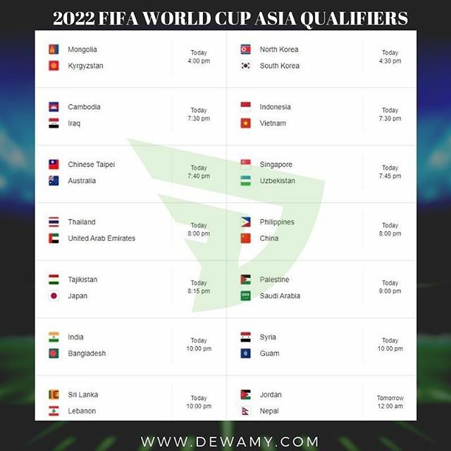 DewabetMY's tweet photo. 2022 FIFA WORLD CUP ASIA QUALIFIERS
.
15 OCTOBER 2019
.
JOIN NOW👇🏻👇🏻👇🏻
www. dewamy .com
.
#dewabet #gaming #livecasino #onlineslotmalaysia #dewabetmy #livenumber #malaysia #livecasinomalaysia #sportmalaysia #onlineslots #malaysiagamer #casinonight https://t.co/E8SbU7CYmI