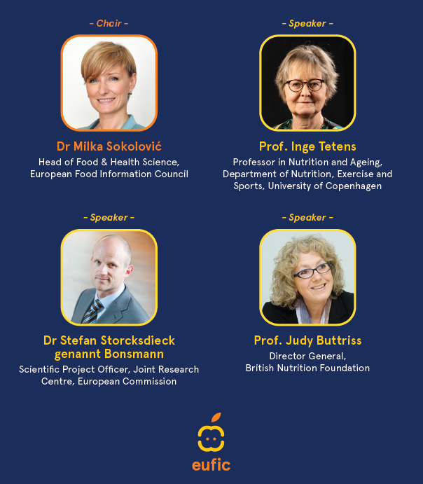 EUFIC's tweet photo. Attending #FENS2019?

Come &amp; share your thoughts on communicating FBDGs at tomorrow's symposium with @milkasklvc, @IngeTetens from @NEXSKU, Dr Stefan Storckshdieck from @EU_ScienceHub and Prof Judy Buttris from @BNFEvents.

🗓️ Wednesday 16th 13:30 – 15:00
📍 Liffey A (Level 1) https://t.co/eSL3GDmrzl