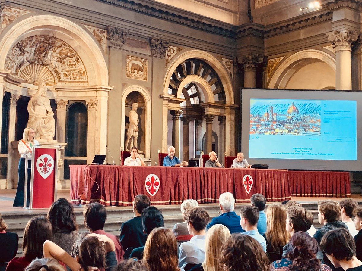 AI_x_IA's tweet photo. Protagonisti del XXI secolo: #voceAIragazzi sta per cominciare.
@CeciliaDelRe, Assessore Innovazione e Ambiente @comunefi, apre la giornata di condivisione dei futuri scenari sull’#AI come strumento per migliorare la società e l’ambiente in cui viviamo.

#AIxIA https://t.co/lDMJiaFl6z
