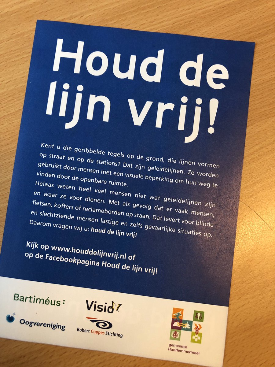 Msteffenswater's tweet photo. Zo trekken we ook de aandacht op de #DagvandeWitteStok, maar dan van onze interne gasten!

#HouddeLijnVrij @BGHmeer @Oogvereniging #bewustzijn https://t.co/SQ9hgyIuB5