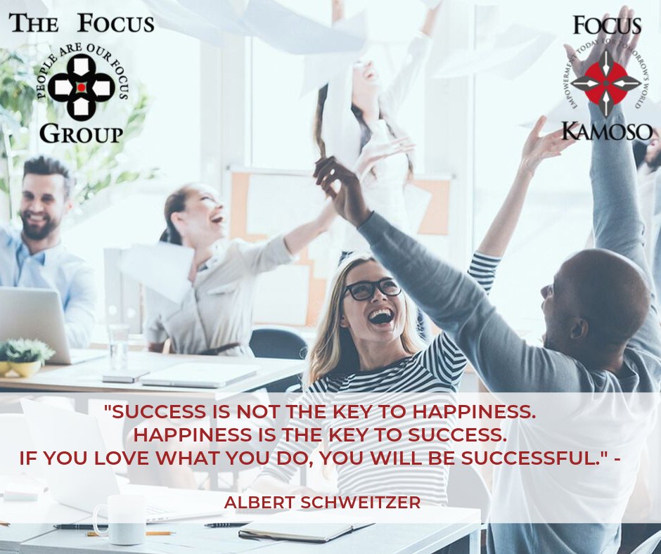 thefocusgroup's tweet photo. "Success is not the key to happiness. Happiness is the key to success. If you love what you are doing, you will be successful."
-- Albert Schweitzer

#Workhappy #TuesdayThoughts #TuesdayMotivation  #workwell #Employees https://t.co/96TfLaC5nB