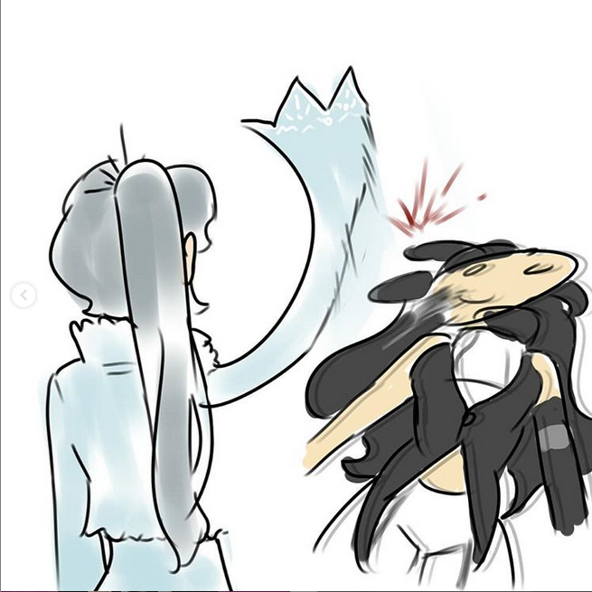 ReimuPK's tweet photo. I had to steal my own art off Instagram for this. I lost the files on my pc. #RWBY https://t.co/gn4FFFU02c