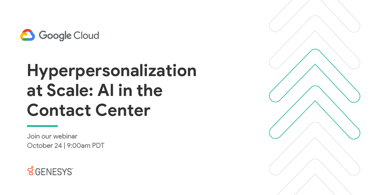 klaus_markussen's tweet photo. Learn how @Genesys and @googlecloud’s Contact Center AI combine the strengths of the #cloud and #AI to make #CX personal, efficient, and satisfying on a variety of channels in this webinar. https://t.co/ixUX8O5B5o https://t.co/riFprF6LD1