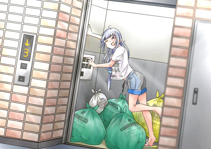 「女の子 垃圾袋」のTwitter画像/イラスト(新着)