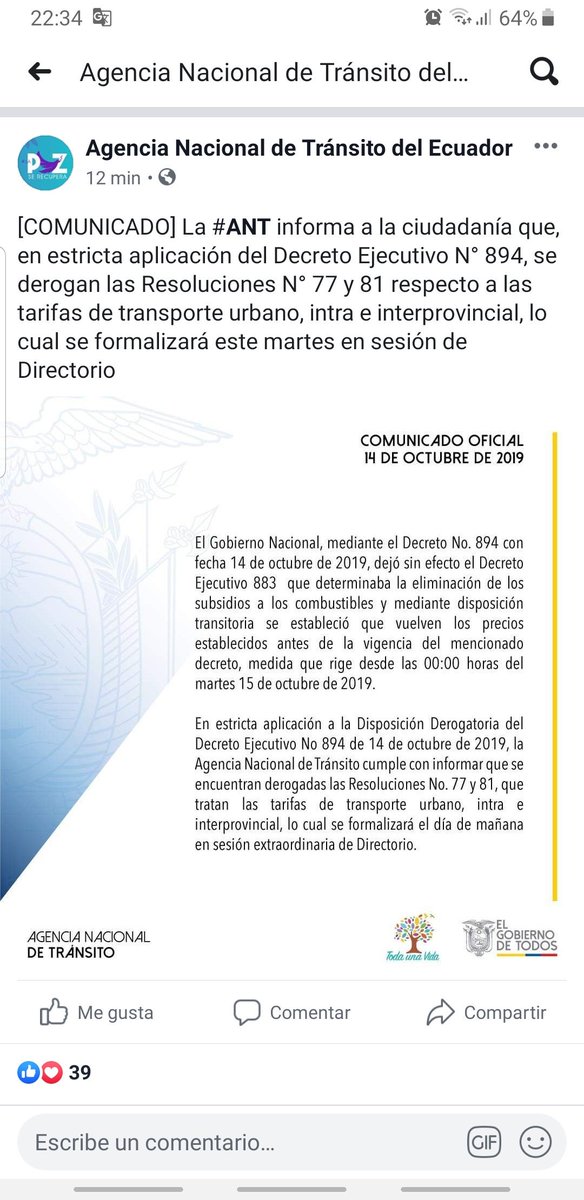 scrapy1007's tweet photo. @MunicipioQuito Por favor ya está derogado el alza de los pasajes por la  @ANT_ECUADOR necesitamos que se pronuncien para que no exista abuso hacia la ciudadanía. 
Saludos https://t.co/ImjrIKdTnW