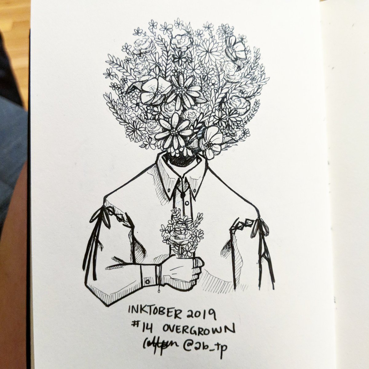 For #inktoberday14 #overgrown did a redo of a concept from #inktober2017: 'a mind is a garden #teeming with thoughts' #inktober #Inktober2019