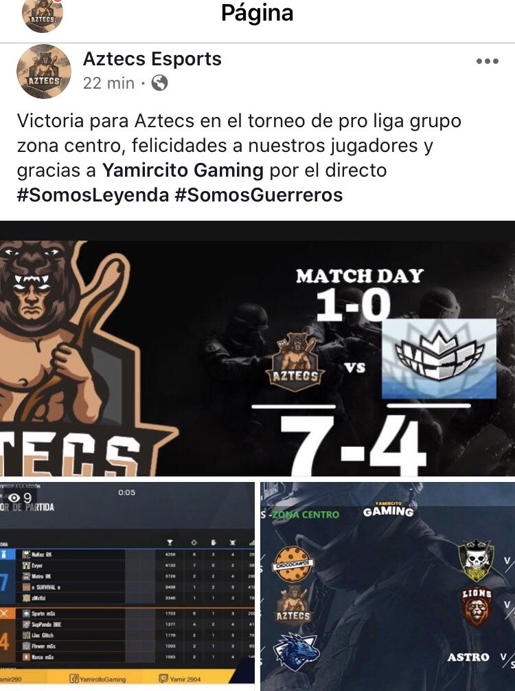 Victoria en la match de hoy 
#SomosLeyenda #SomosGuerreros