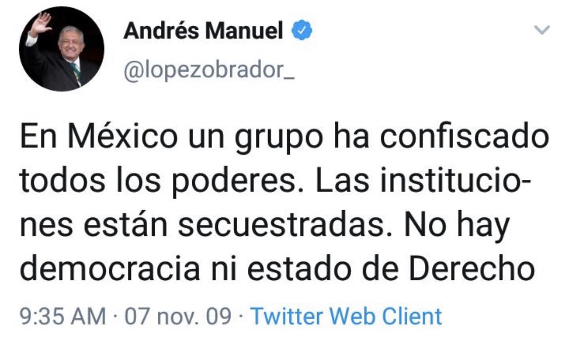 ChumelTorres's tweet photo. El AMLO del 2009 hubiera sido la peor pesadilla del AMLO del 2019. https://t.co/jZSztIEmGJ
