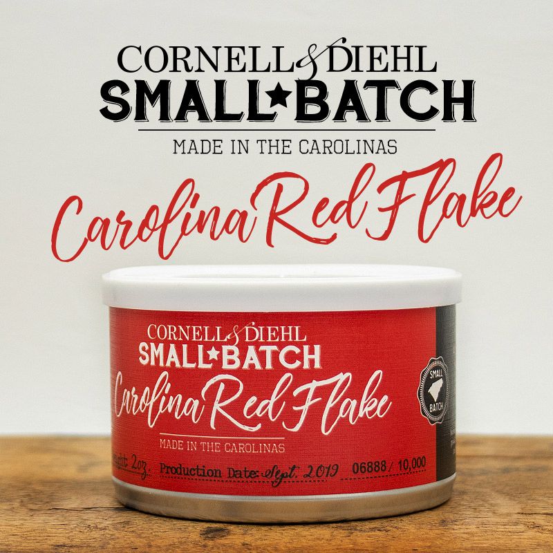Carolina Red Flake is back in stock today after another small batch run of 10,000 tins — showcasing the same top-tiered 2015 Virginias, now aged four years. Return to the cradle of tobacco production with Cornell &amp; Diehl’s tribute to the Old Belt:  smokingpip.es/CRF2019