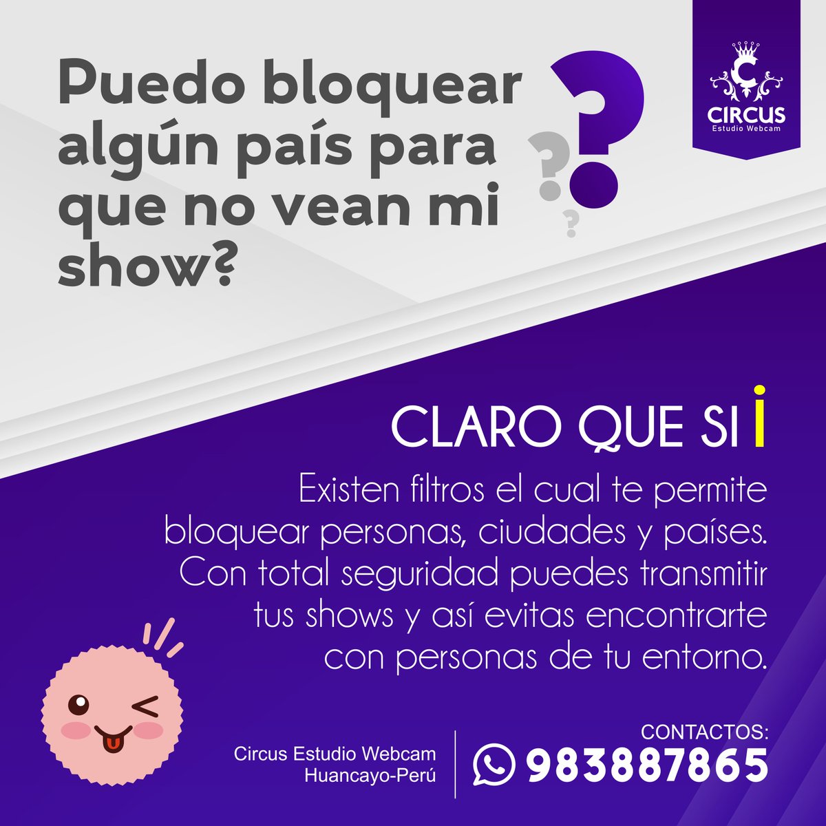 CircusWebcam's tweet photo. 😄Aclaramos tu dudas.
#ModelosWebcamPeru
#CircusEstudioWebcamPeru https://t.co/MNrYO4HM3O