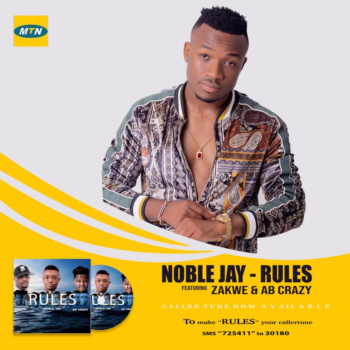 iamNobleJay's tweet photo. MAKE #RULES Single By #NobleJay X @ZakweSA & @tumeloabcrazy YOUR CALLERTUNZ 🙏🏾 #MTN https://t.co/Recg8Fk4GZ