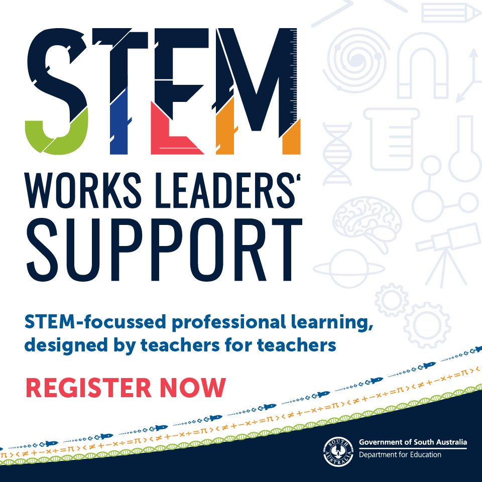 Visit schools sharing high-quality #STEMlearning in a series of #ProfessionalLearning events. Up-coming session:

-:- Woodville High School - Thu 7 Nov (T4, Wk 4)

Register: edi.sa.edu.au/educating/stem…
(LearnLink account required)

#DeptEdSA #EduSAGov #STEM #STEMed