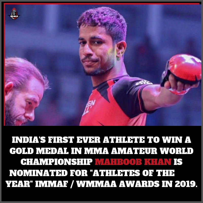 MMAIndiaShow's tweet photo. Congratulations to #MahboobKhan fighting out of .@HyderabadMMA on being nominated for "Athletes of the Year" IMMAF / WMMA awards in 2019 Bahrain.
#Mahboobkhan #ShaikhKhalid .@IMMAFed #IndianMMAnews #IndianMMAupdates #teamindia #mmaindia #IndianMMA #mmaindiashow https://t.co/FcibMg8o9S