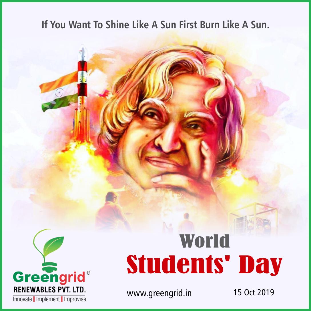GreengridR's tweet photo. On Dr. A. P. J. Kalam's birth anniversary🎊 as we celebrate World Students' Day, let's empower our youth with the strength of compassion.

15 Oct - 💐World Students' Day!!🌹

Greengrid Renewables Pvt. Ltd.
#15_Oct #World_Students_Day #APJKalam https://t.co/GUSekdM7u2