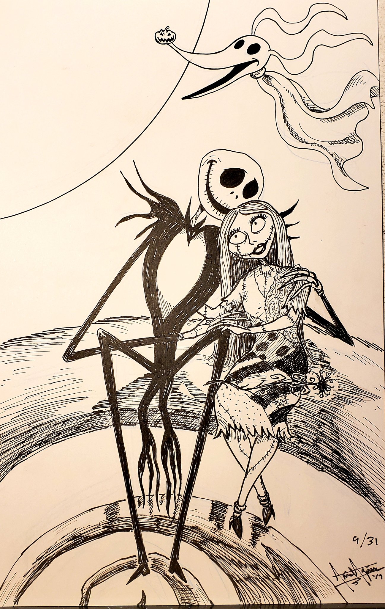 jack skellington and sally sketches