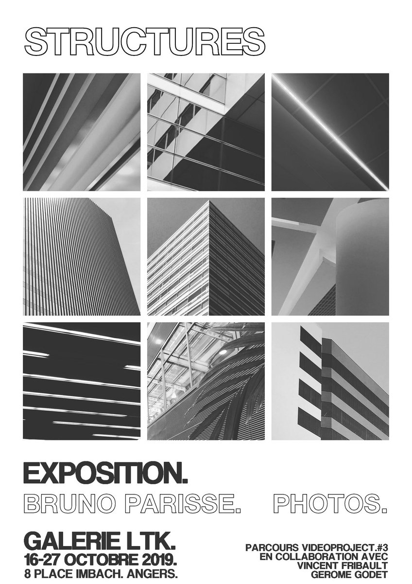 ruralfaune's tweet image. **Demain**
Exposition _S_T_R_U_C_T_U_R_E_S_
Venez voir votre ville autrement 👁

Parcours #Videoproject #Angers #Nantes 
16-27 Oct. à la @GalerieLTK  

#CultureAngers @angers @UnivAngers #photographie