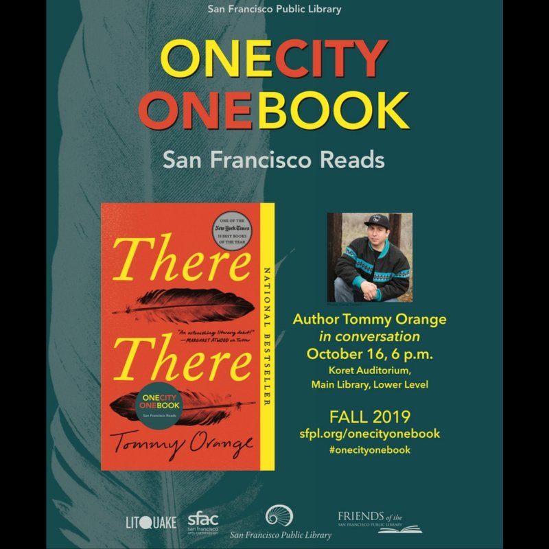 SFPublicLibrary's tweet photo. The main event is almost here! #OneCityOneBook #ThereThere @thommyorange takes the stage in conversation with SF Poet Laureate #KimShuck, Wed, Oct. 16, 6 p.m., #SFMainLibrary, Koret. a @Litquake sponsored by our wonderful @FriendsSFPL. @penguinrandom https://t.co/x8iwcNIWcm https://t.co/djRafJ5PzQ