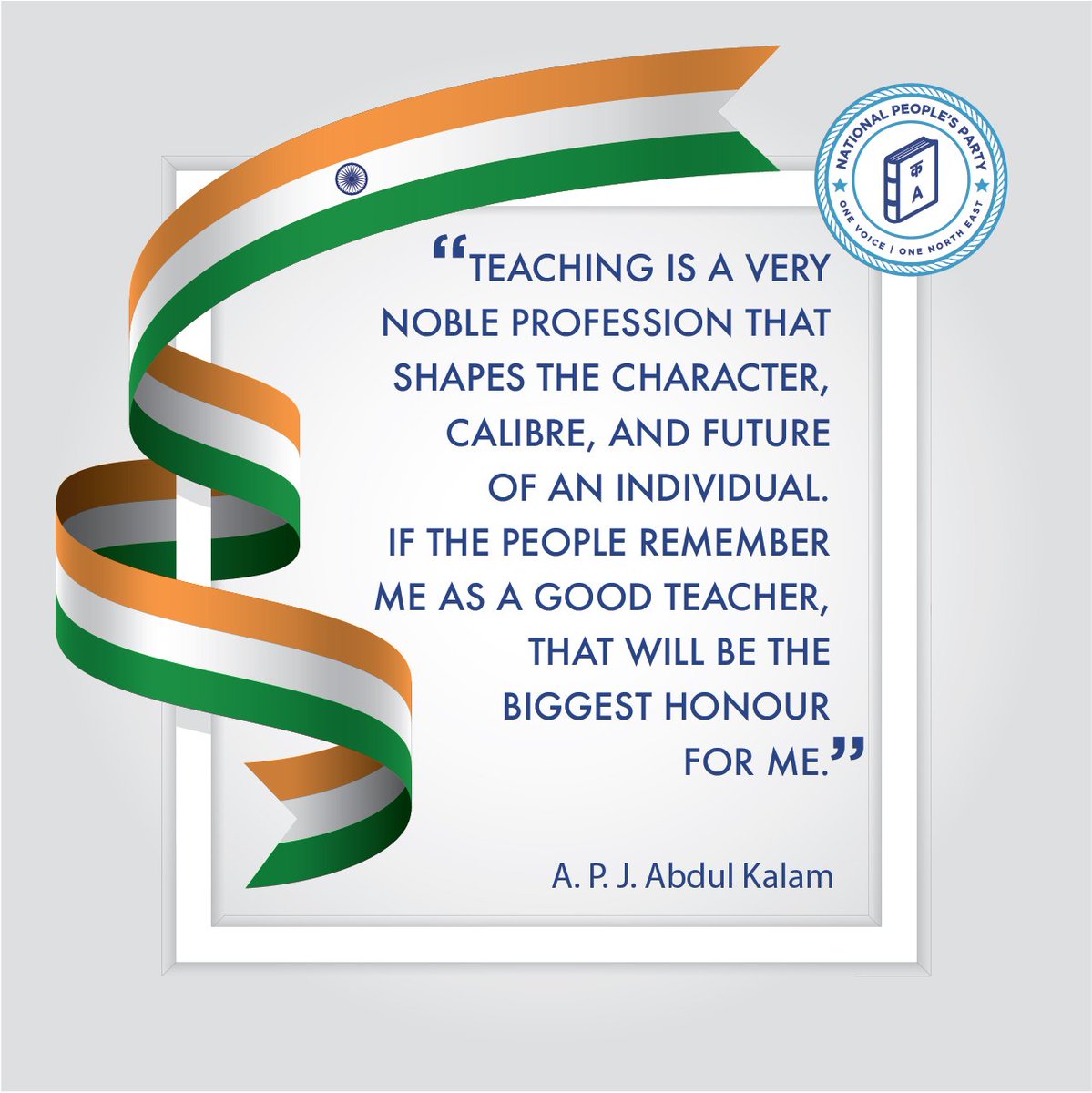 NPPIndia_'s tweet photo. Celebrating students on the birth anniversary of the one who always wanted to be remembered as a teacher – #APJAbdulKalam #MissileManOfIndia #WorldStudentsDay https://t.co/SppbkK7Aet