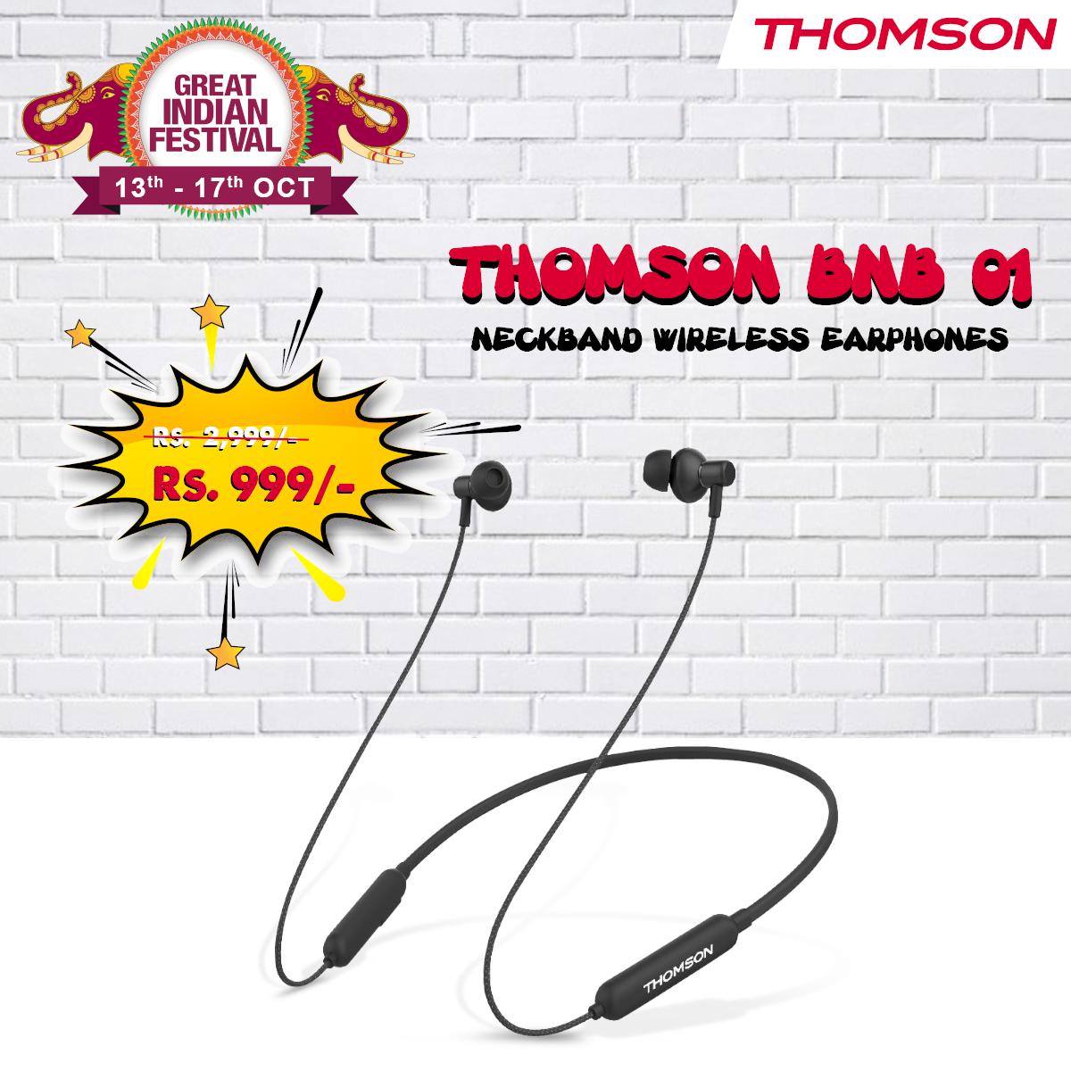AudioThomson's tweet photo. Spin dude! And make your move fast. Or you will be scratching dirt wondering why. You can’t beat this deal. 
Rs 999 for Thomson neckband earphone!#Thomsonaudio #Nowinindia #Fromeurope #Europeanyouthmachine #Amazon #Amazongreatindianfestival #amazonsaleshopnowBNB01 https://t.co/PNVLkIkd9i