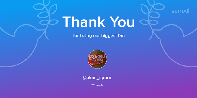 Our biggest fans this week: plum_sporn. Thank you! via https://t.co/BW46EPLYwl https://t.co/v8ozt9vT