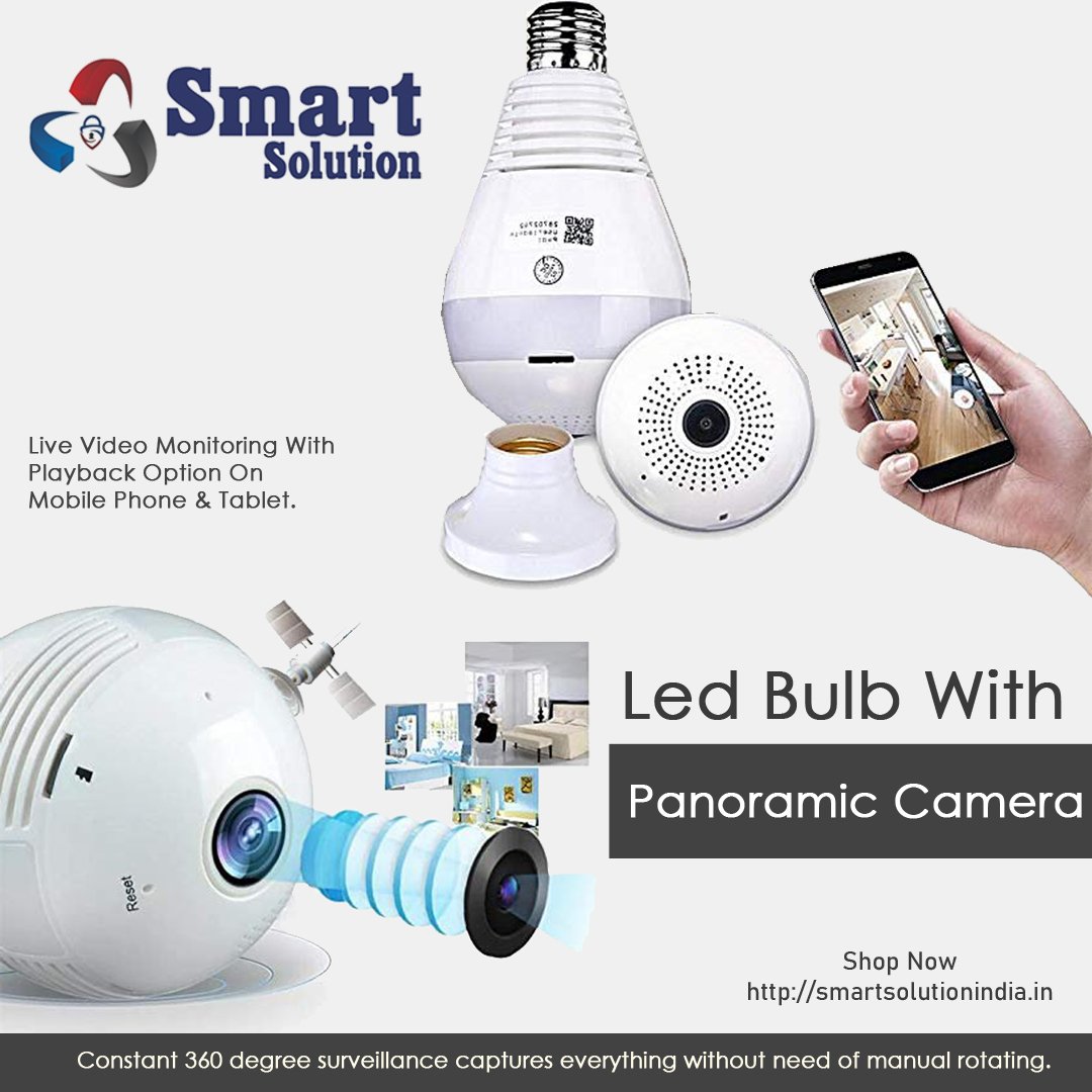 SmartsoluIndia's tweet image. Buy Panoramic 360 Degree LED Bulb Camera
Features: Live video monitoring by mobile phone &amp;amp; tablet, built-in speakers and microphones, micro SD card
Call us: +91 97121 27852
Shop Now: smartsolutionindia.in
#bulbcamera #panoramiccamera #spycamera #360degreecamera #securitycamera