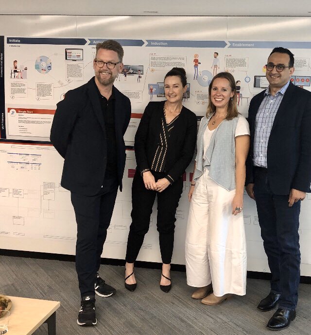 douglaspowell1's tweet photo. Great day at #IBMGarage Sydney talking #design &amp; #designthinking w/ @kimmiikat, @anthony_farah &amp; one of our amazing partners, Shelley Kalms, Chief Digital Officer of @WoodsideEnergy @ibmdesign https://t.co/8VYJfMzEEA
