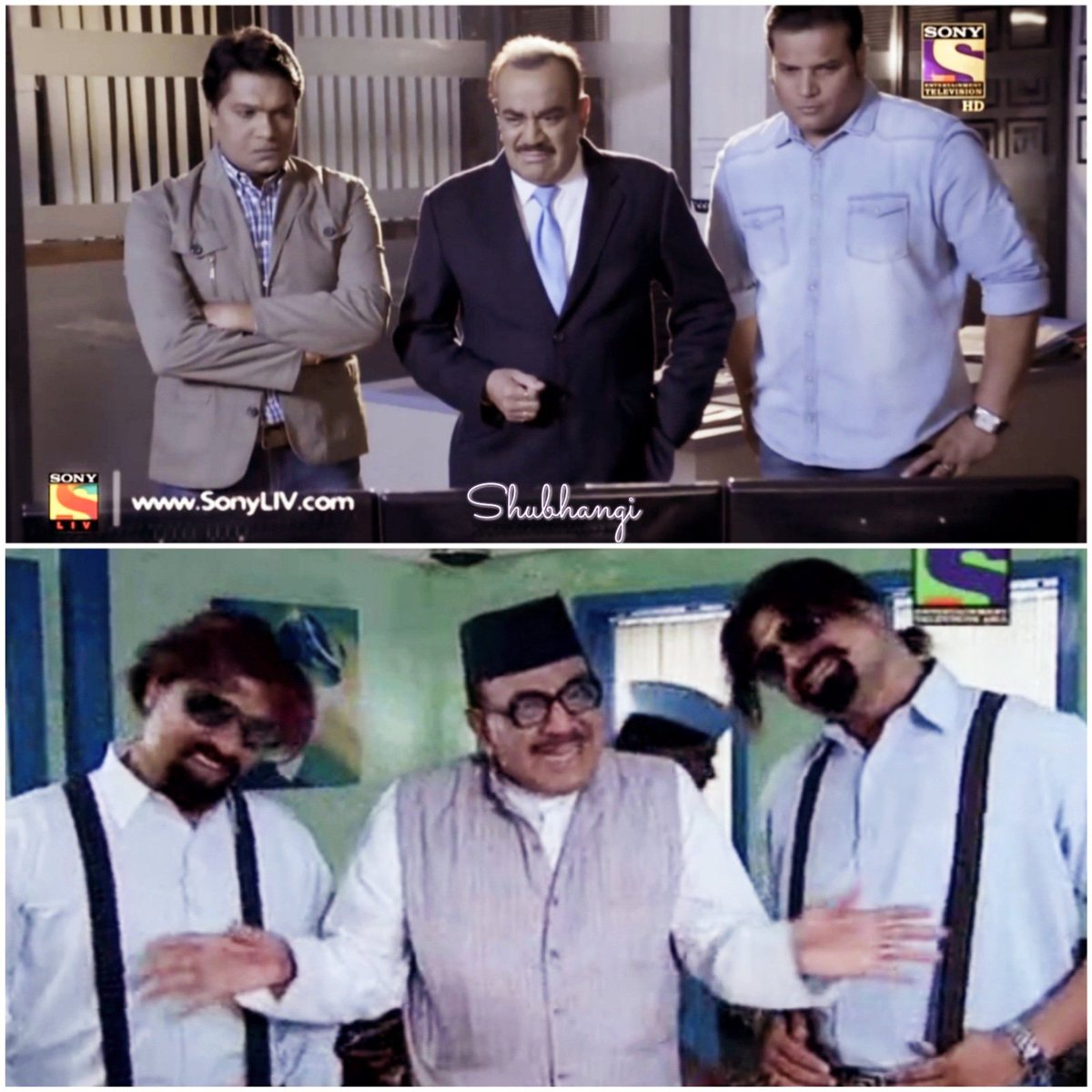 The best disguises were those that were poured out of the heart rather than painted on the face.
Remember this disguise scene of our trio,Acp sir ne hamare duo ko beta bulaya hai so I always wanted to hear that our Duo have to call ACP sir as"Papa"&amp;my this wish fulfill in #CID 🙈