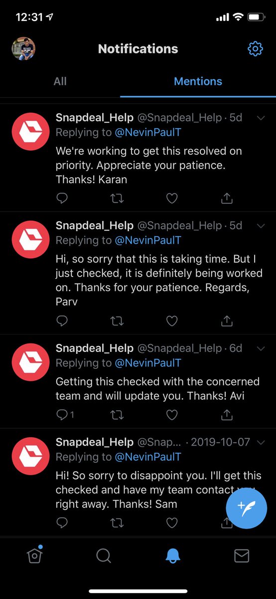 NevinPaulT's tweet photo. @snapdeal @Snapdeal_Help  This tweet goes out to you guys who just can’t do their jobs!! A round of applause to Avi, Karan, Parv and Sam👏🏻👏🏻👏🏻 #snapdeal #CustomerExperience https://t.co/eUKsLyp429