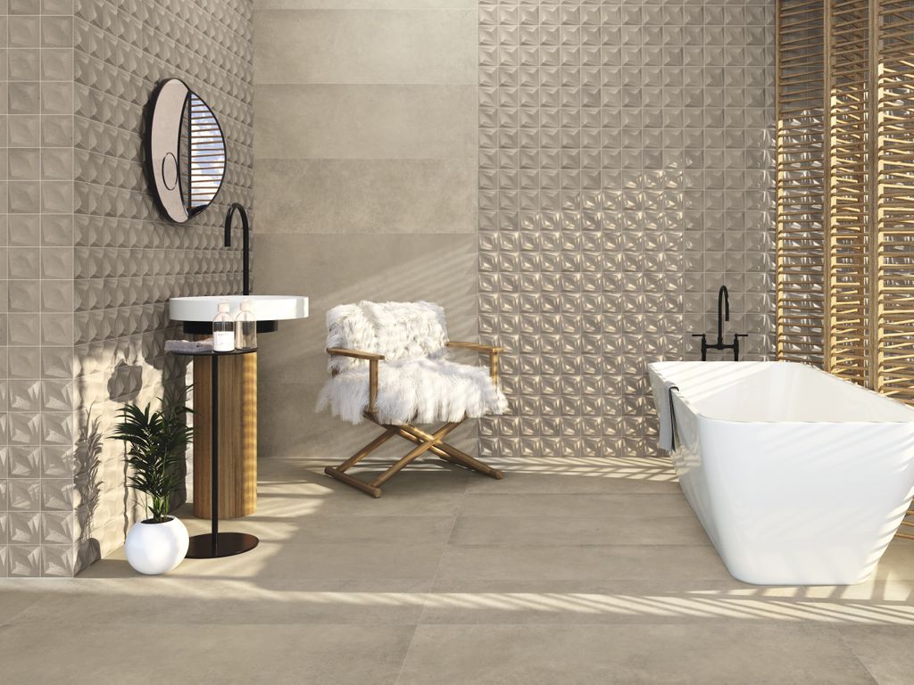 REALONDA1952's tweet photo. Habitat Delta Greige 33x33cm &amp; Habitat Taupe 40x120cm · Porcelain tiles by #Realonda | More info: https://t.co/tluNJRpEaX
#ceramica #madeinspain #tileofspain #porcelain #ceramics #tiles #rectifiedtile #cementtiles #decoracion #architecture #interiordesign #ilovetiles #tilestyle https://t.co/yagEzst8uK