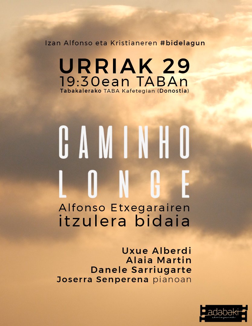 Adabakiekoizpen's tweet photo. #Caminholonge Alfonso Etxegarairen itzulera bidaia kontatzen duen dokumentala. Proiektuaren aurkezpena; Urriaren 23an, asteazkena, Bilboko BIRA Kulturgunean. Urriaren 29an, Donostiako Tabakalerako TABA Kafetegian. Izan Alfonso eta Kristianeren #bidelagun https://t.co/XerBh9A4xf https://t.co/i6063XqEtw