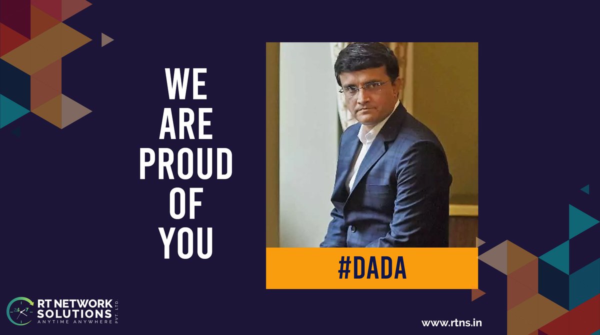 RTNetworkSolut1's tweet photo. RT Network Solutions Pvt. Ltd. congratulates Sourav Ganguly on becoming the President of BCCI.

#bccipresident #souravganguly #bcci #dada #indiancricketteam #teamindia #cricket #cricketnews #congratulations #rtnetworksolutions #rtns https://t.co/XLB3rTsOpv