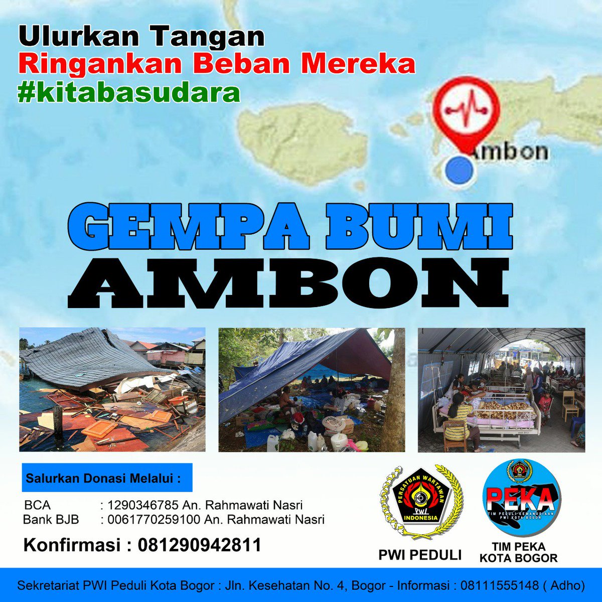 headlinebogor's tweet photo. Mari Kita Ulurkan Tangan Bantu Saudara - saudara kita di Papua Guys.
Untuk Bantuan cek plyernya yach guys.
#headlinenasional #gempaambon #kepedulian #donasi #bantuan #ambon #pwipeduli #pedulibencana #pedulikemanusian https://t.co/iIM7Xu82mn